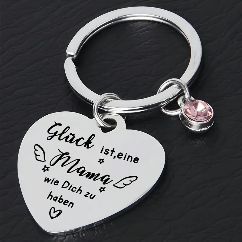 Schlüsselanhänger Glück ist eine Mama wie dich zu haben Gravur Edelstahl Geschenk Muttertag – Bild 4