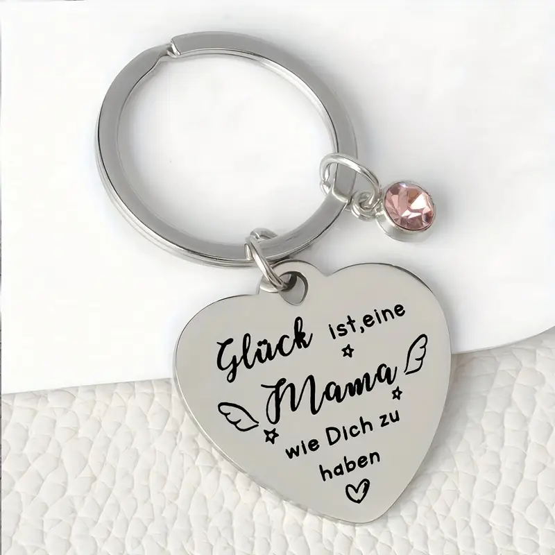 Schlüsselanhänger Glück ist eine Mama wie dich zu haben Gravur Edelstahl Geschenk Muttertag – Bild 3