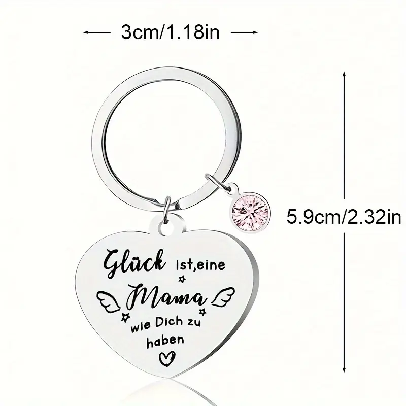 Schlüsselanhänger Glück ist eine Mama wie dich zu haben Gravur Edelstahl Geschenk Muttertag – Bild 2