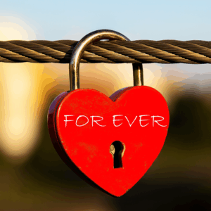 Rotes Herz Liebesschloss mit Gravur, personalisiert – Geschenk Liebe