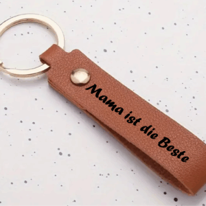 Schlüsselanhänger mit Gravur – PU Leder, personalisiert & edel