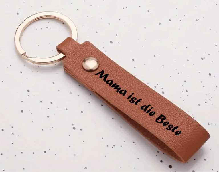 Schlüsselanhänger mit Gravur – PU Leder, personalisiert & edel