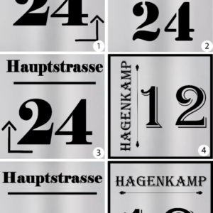 Hausnummer Individuell 10x10 Edelstahl Schild graviert Motiv Geschenk wetterfest