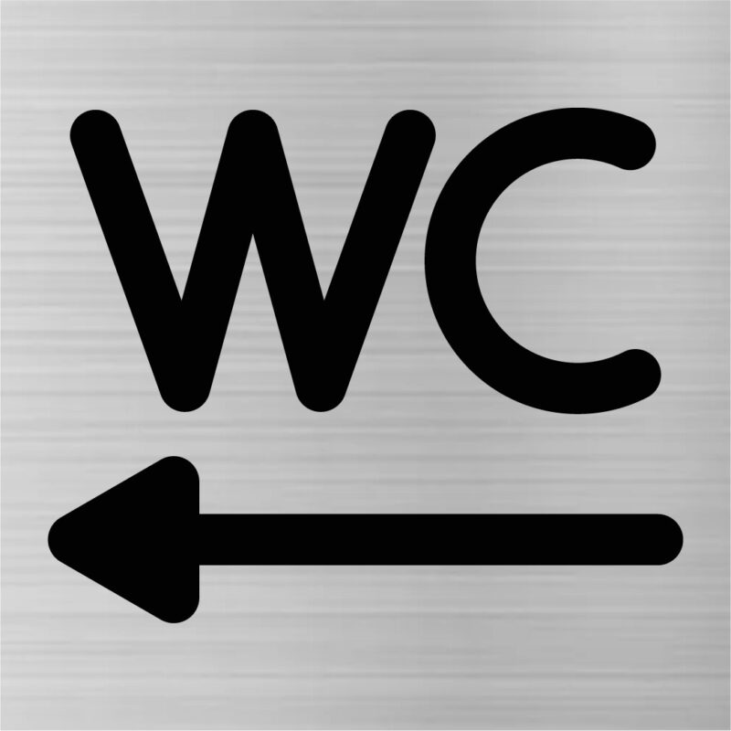 WC-Schild Toilettenschild Hinweisschild Türschild aus Gravierkunststoff 80 x 80 mm – Bild 2