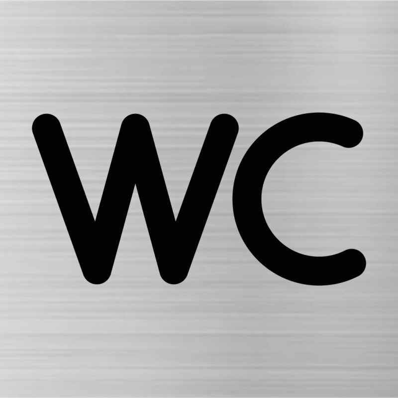 WC-Schild Toilettenschild Hinweisschild Türschild aus Gravierkunststoff 80 x 80 mm – Bild 3