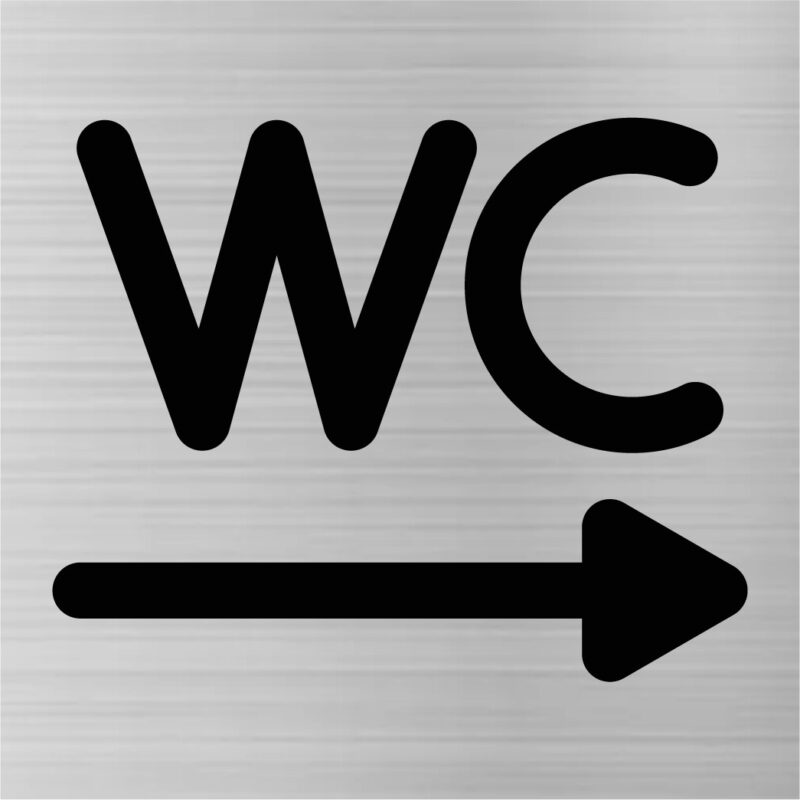 WC-Schild Toilettenschild Hinweisschild Türschild aus Gravierkunststoff 80 x 80 mm – Bild 4