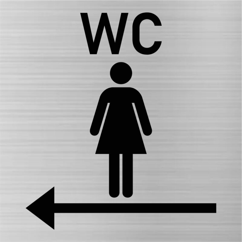 WC-Schild Toilettenschild Hinweisschild Türschild aus Gravierkunststoff 80 x 80 mm – Bild 5