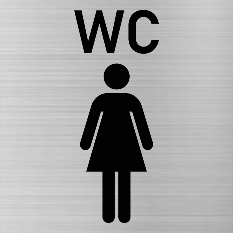 WC-Schild Toilettenschild Hinweisschild Türschild aus Gravierkunststoff 80 x 80 mm – Bild 6