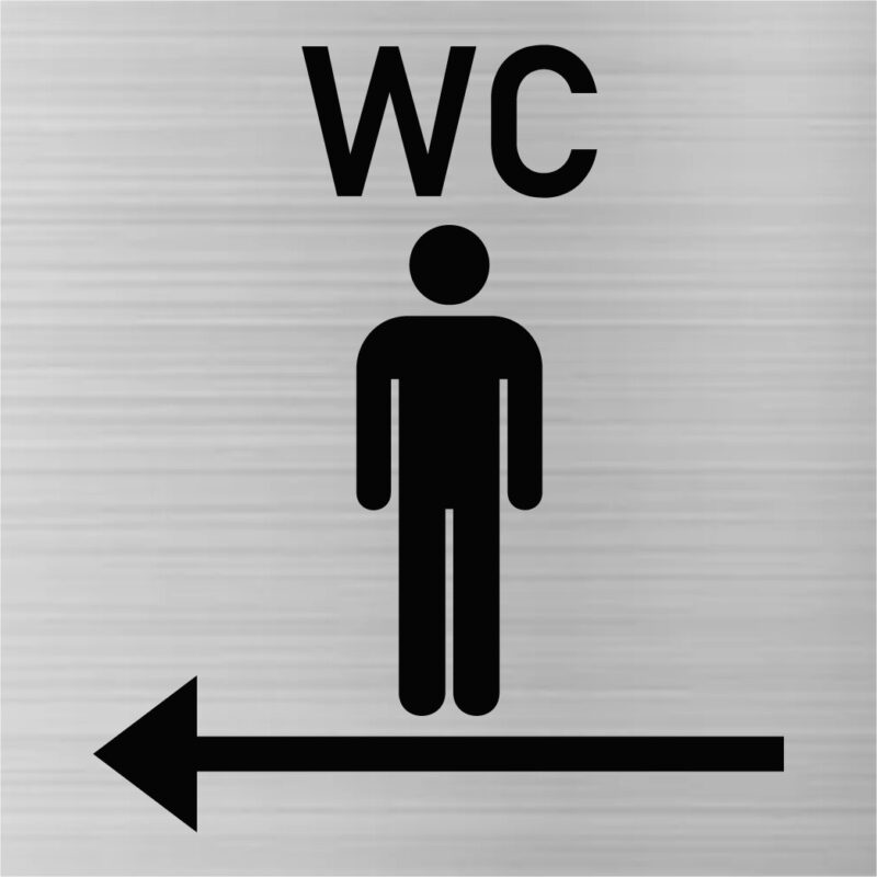 WC-Schild Toilettenschild Hinweisschild Türschild aus Gravierkunststoff 80 x 80 mm – Bild 8