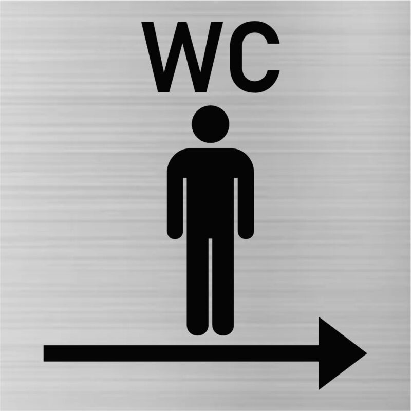 WC-Schild Toilettenschild Hinweisschild Türschild aus Gravierkunststoff 80 x 80 mm – Bild 10