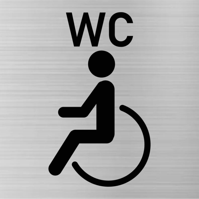 WC-Schild Toilettenschild Hinweisschild Türschild aus Gravierkunststoff 80 x 80 mm – Bild 12