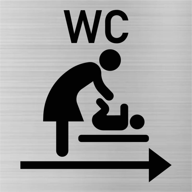 WC-Schild Toilettenschild Hinweisschild Türschild aus Gravierkunststoff 80 x 80 mm – Bild 16