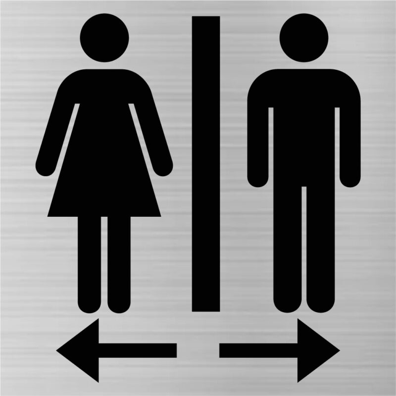 WC-Schild Toilettenschild Hinweisschild Türschild aus Gravierkunststoff 80 x 80 mm – Bild 17