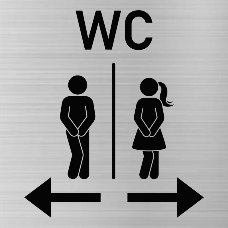 WC-Schild Toilettenschild Hinweisschild Türschild aus Gravierkunststoff 80 x 80 mm – Bild 18