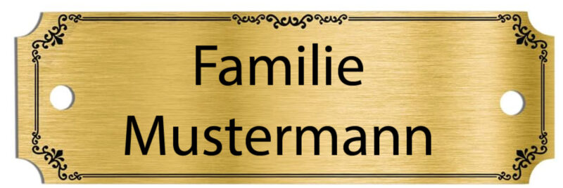 Messing-Türschild zum Gravieren, Namensschild, Klingelschild, 7,6 x 2,5 cm